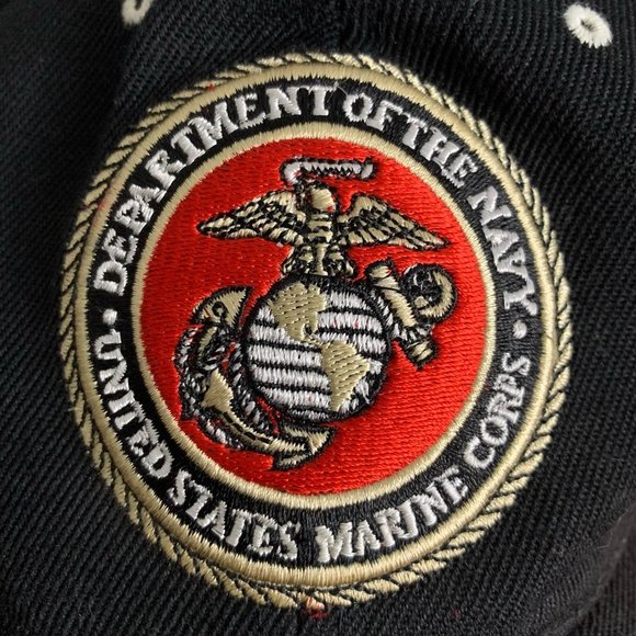 Y2K USMC US Marine Corps Strapback Embroidered Dad Hat Military - Picture 2 of 9